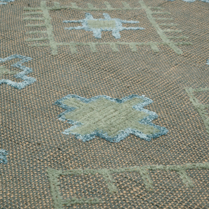 Tapis en jute / viscose / laine Azure