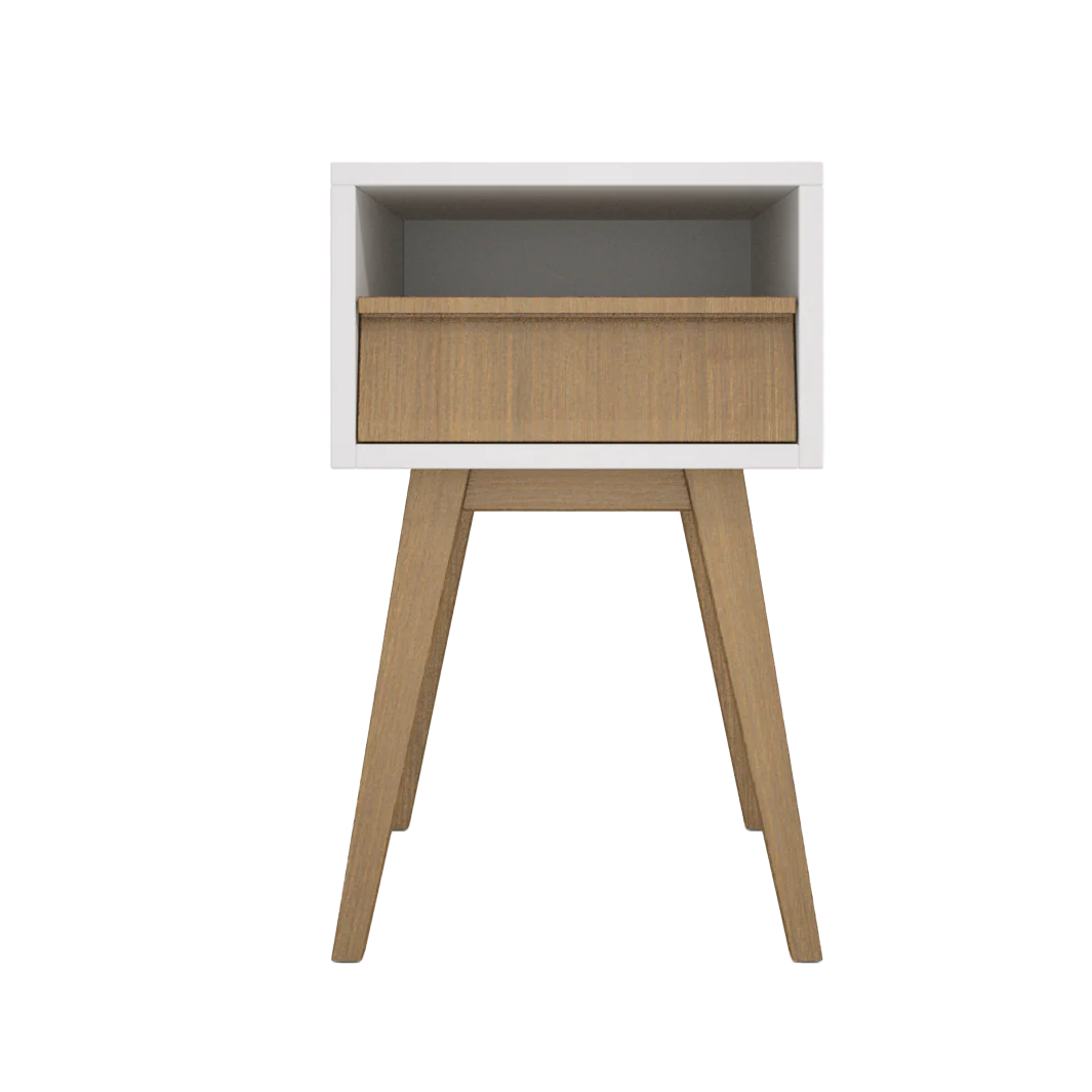 Table de chevet - Elea Contour Laque Tiroir Chene