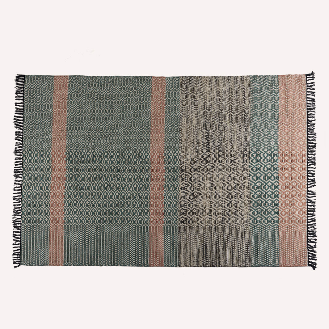 COCO-MAT Tapis en coton Orange Stripe 230X160 cm