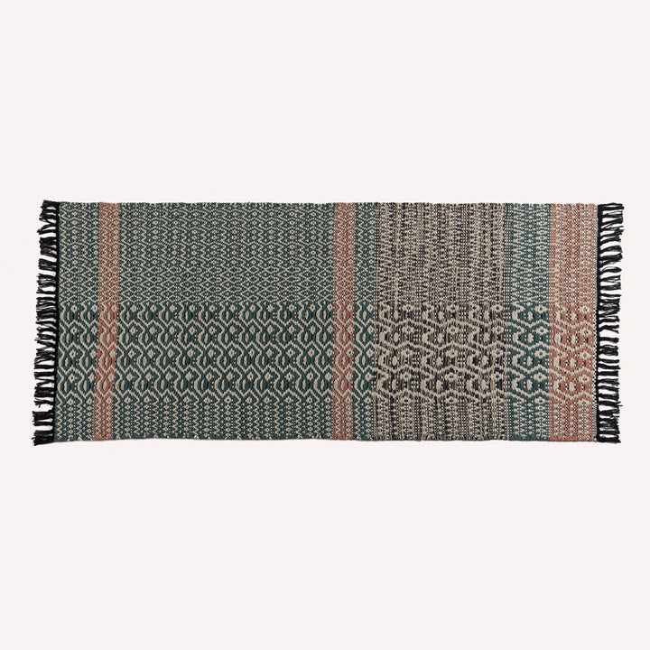 COCO-MAT Tapis en coton Orange Stripe 70X150 cm